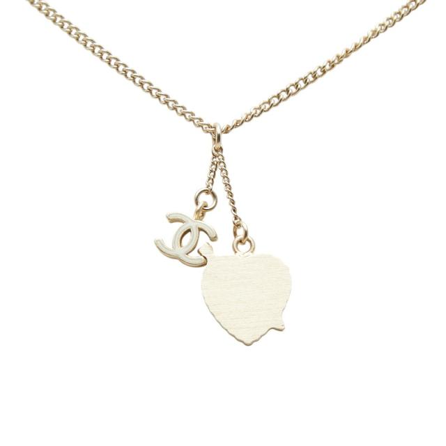 シャネル ココマーク ハート&amp;アロー ラインストーン ペンダント ネックレス 10P ゴールド ピンク メッキ エナメル CHANEL 【中古】_2