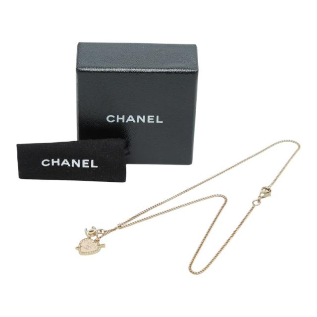 シャネル ココマーク ハート&amp;アロー ラインストーン ペンダント ネックレス 10P ゴールド ピンク メッキ エナメル CHANEL 【中古】_6