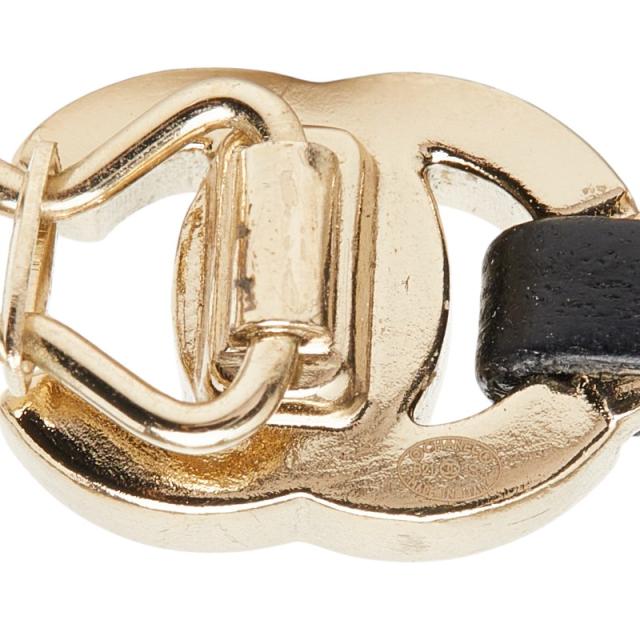 シャネル ココマーク ターンロック バレッタ ヘアアクセサリー ゴールド ブラック メッキ レザー レディース CHANEL 【中古】_4
