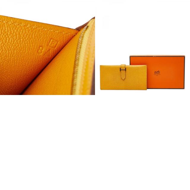 エルメス ベアン スフレ 長財布 イエロー リザード レディース HERMES