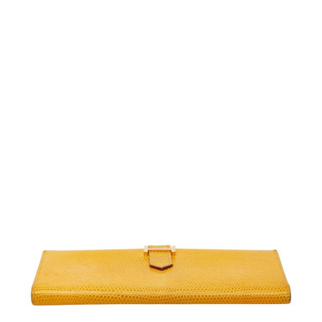 エルメス ベアン スフレ 長財布 イエロー リザード レディース HERMES