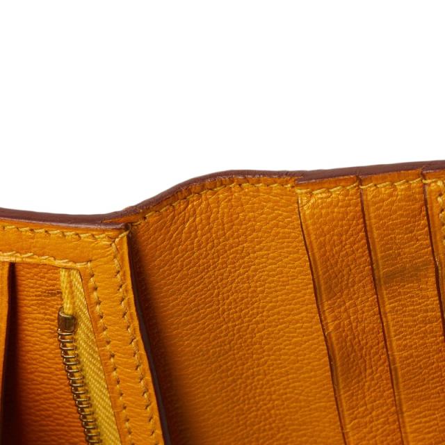 エルメス ベアン スフレ 長財布 イエロー リザード レディース HERMES