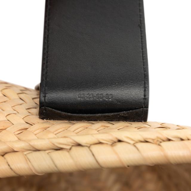クロエ ロゴ ミディアム バスケット ハンドバッグ カゴバッグ ベージュ ブラック ラフィア レザー レディース Chloe 【中古】_5