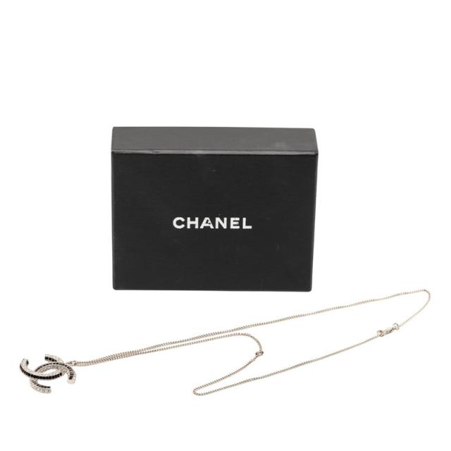 シャネル ココマーク ラインストーン ネックレス シルバー ブラック メタル レディース CHANEL 【中古】_5