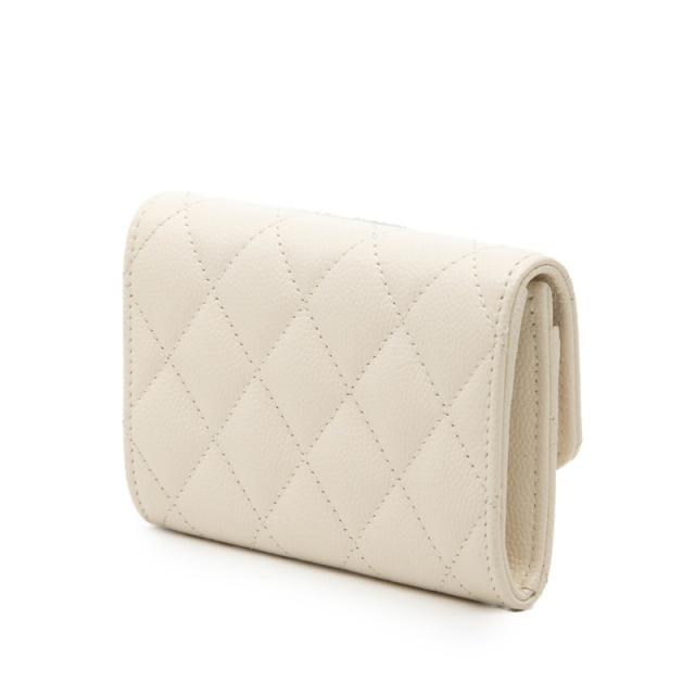 シャネル ココマーク マトラッセ コインケース 小銭入れ AP0214 ホワイト キャビアスキン レディース CHANEL 【中古】_1