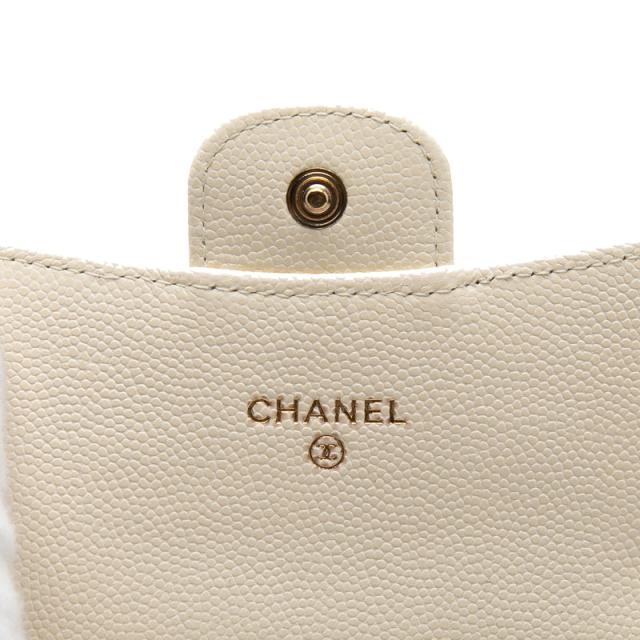 シャネル ココマーク マトラッセ コインケース 小銭入れ AP0214 ホワイト キャビアスキン レディース CHANEL 【中古】_4