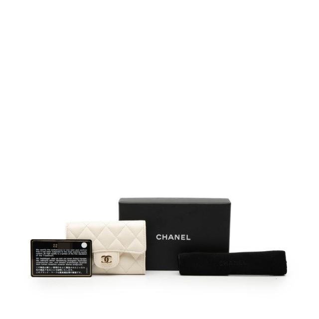シャネル ココマーク マトラッセ コインケース 小銭入れ AP0214 ホワイト キャビアスキン レディース CHANEL 【中古】_6