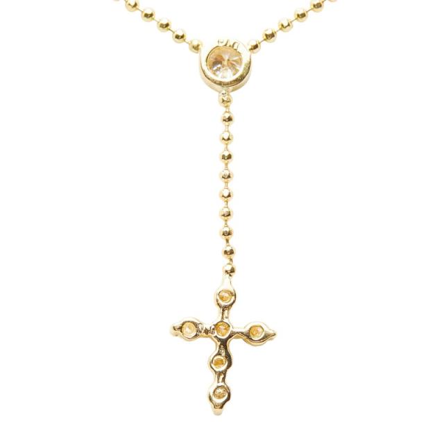 K18YG イエローゴールド ダイヤ0.10ct ダイヤ0.10ct クロスモチーフ ペンダント ネックレス レディース 中古_3