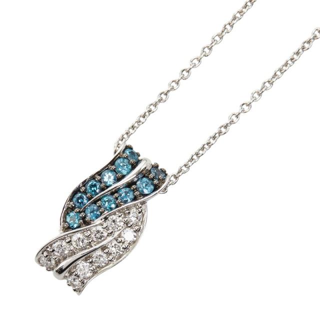 K18WG ホワイトゴールド アレキサンドライト0.25ct ダイヤ0.21ct ペンダント ネックレス レディース 中古