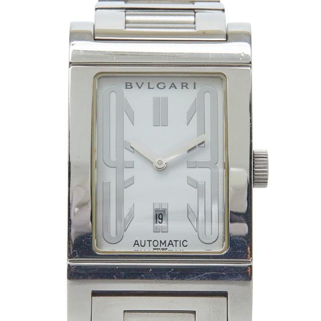 ブルガリ レッタンゴロ 腕時計 RT45S クオーツ ホワイト文字盤 ステンレススチール メンズ BVLGARI 【中古】