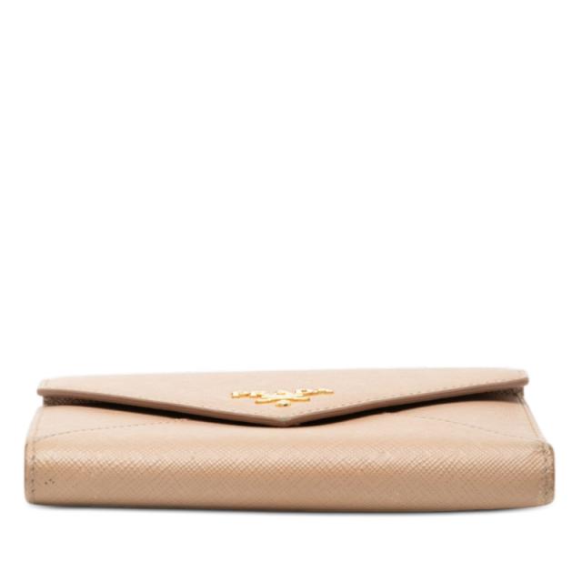 プラダ サフィアーノ レター 三つ折り財布 1MH002 カメオ ベージュ レザー レディース PRADA 【中古】_2
