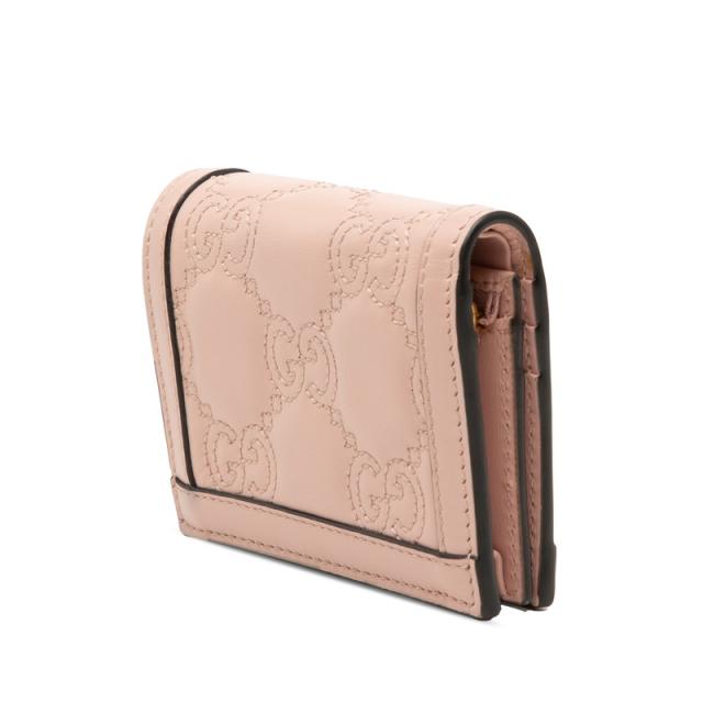 グッチ GGマトラッセ GGロゴ キルティング 二つ折り財布 723786 ピンク レザー レディース GUCCI 【中古】_1