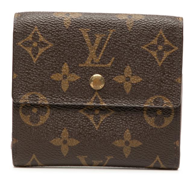 ルイ ヴィトン モノグラム ポルトモネ ビエ カルトクレディ 三つ折り財布 M61652 ブラウン PVC レザー LOUIS VUITTON 【中古】