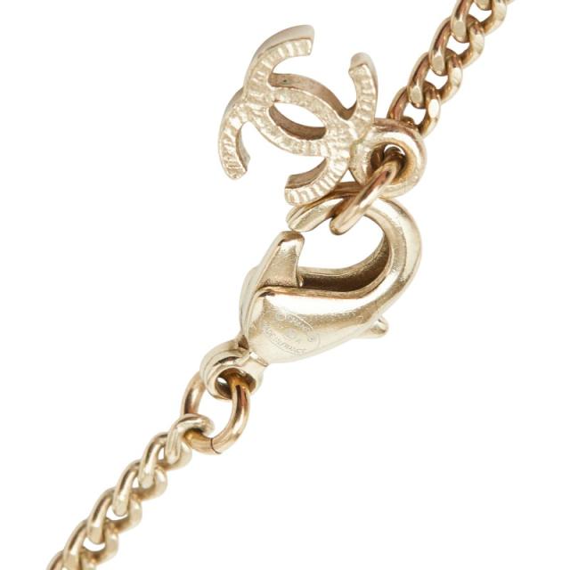 シャネル ココマーク ラインストーン ネックレス ゴールド オレンジ メッキ フェイクパール レディース CHANEL 【中古】_4