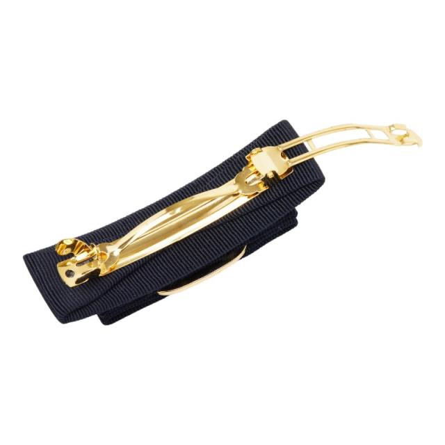 サルヴァトーレフェラガモ ヴァラリボン バレッタ ヘアアクセサリー ゴールド ブラック メッキ キャンバス Salvatore Ferragamo 【中古】_3