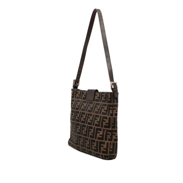 フェンディ ズッカ マンマバケット ハンドバッグ ショルダーバッグ ブラウン キャンバス レザー レディース FENDI 【中古】_1