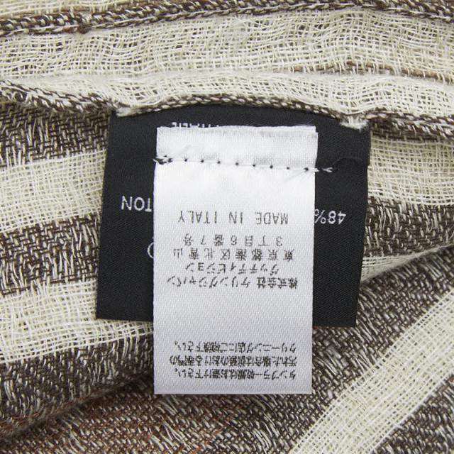 グッチ ストール 336385 ブラウン 麻・リネン コットン レディース GUCCI 【中古】_4
