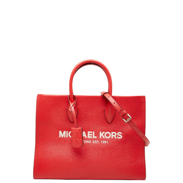 マイケルコース MIRELLA EW トート ミディアム ハンドバッグ トートバッグ ショルダー 2WAY レッド レザー Michael Kors 【中古】