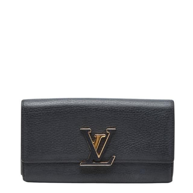 ルイ ヴィトン ポルトフォイユ カプシーヌ 二つ折り財布 長財布 M61248 ブラック トリヨンレザー レディース LOUIS VUITTON 【中古】