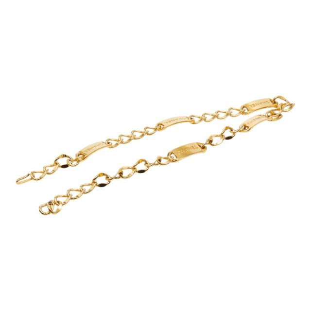 シャネル ロゴプレート チェーンベルト ゴールド メッキ レディース CHANEL 【中古】