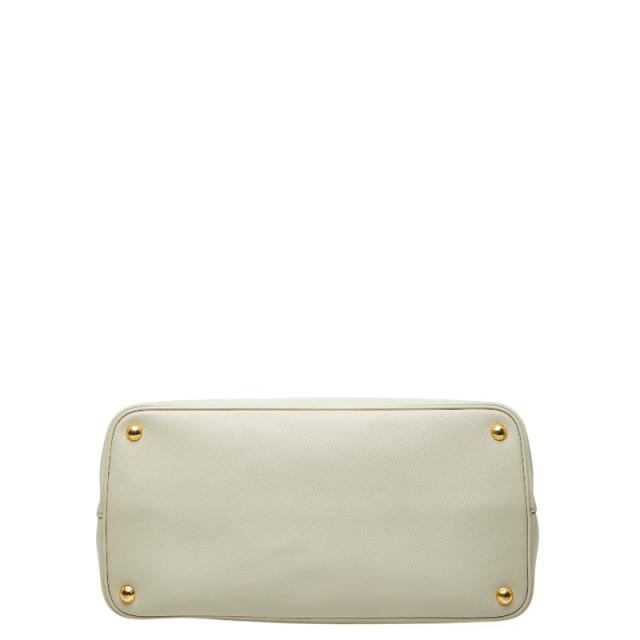 プラダ 三角ロゴプレート キュイール ダブルバッグ トートバッグ B2756T ホワイト アイボリー サフィアーノレザー PRADA 【中古】_2