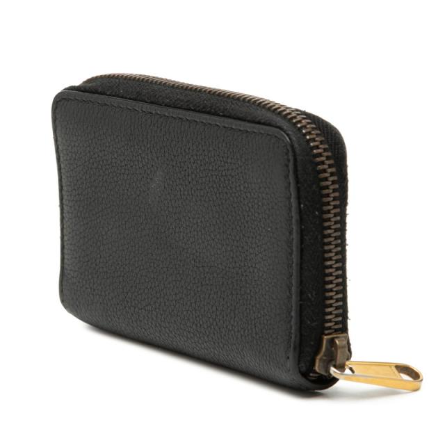 グッチ インターロッキングG ラウンドファスナー コインケース 小銭入れ 496319 ブラック レザー レディース GUCCI 【中古】_1