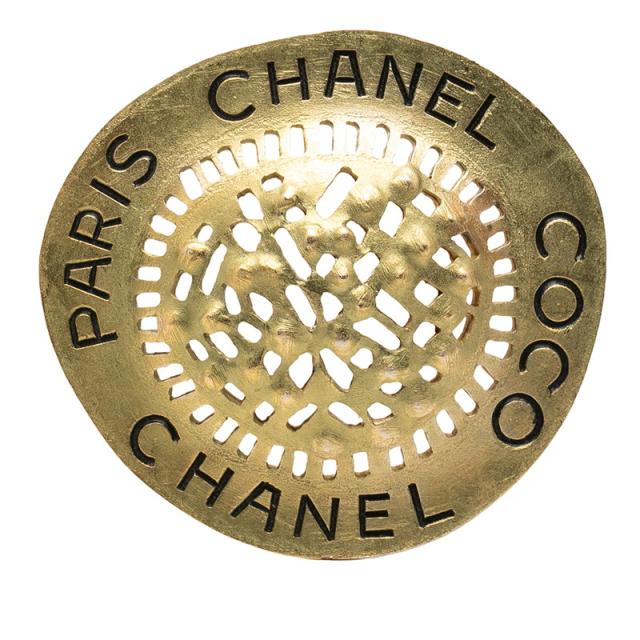 シャネル 麦わら帽子 ストローハット モチーフ ヴィンテージ ブローチ ゴールド メッキ レディース CHANEL 【中古】