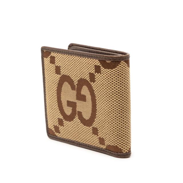 グッチ ジャンボGG 二つ折り財布 699308 ブラウン キャンバス レザー レディース GUCCI 【中古】_1