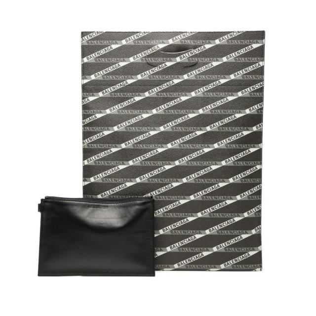 バレンシアガ ロゴ ハンドバッグ クラッチバッグ ブラック マルチカラー PVC レディース BALENCIAGA 【中古】_5