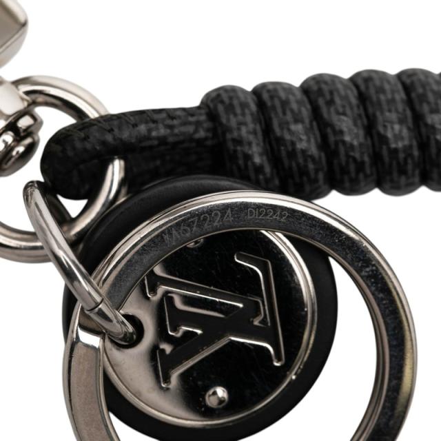ルイ ヴィトン ダミエ グラフィット バッグチャーム キーホルダー レザーロープ M67224 ブラック メタル PVC LOUIS VUITTON 【中古】_4