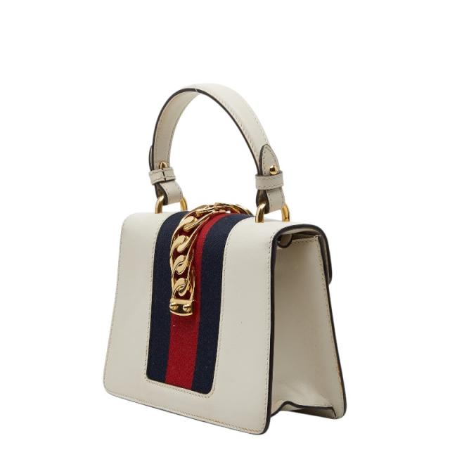 グッチ シルヴィ ミニハンドバッグ ショルダーバッグ 2WAY 470270 ホワイト レザー レディース GUCCI 【中古】_1