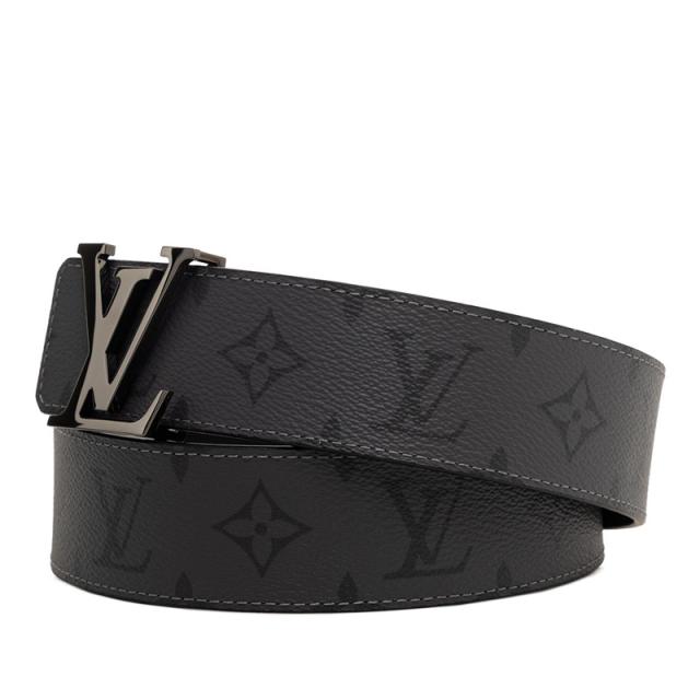 ルイ ヴィトン モノグラム エクリプス ベルト LVイニシャル 40MM リバーシブル 95/38 M0285 グレー ブラック LOUIS VUITTON 【中古】_1