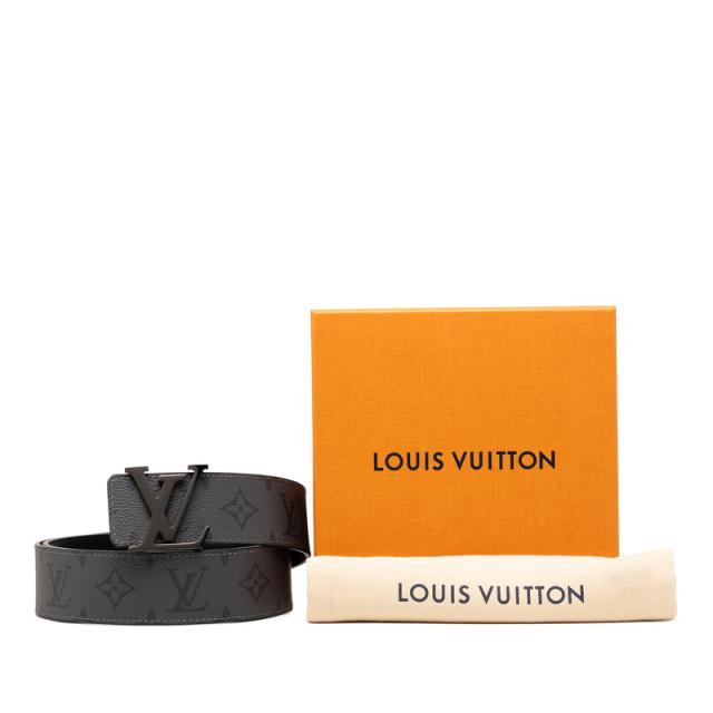 ルイ ヴィトン モノグラム エクリプス ベルト LVイニシャル 40MM リバーシブル 95/38 M0285 グレー ブラック LOUIS VUITTON 【中古】_4