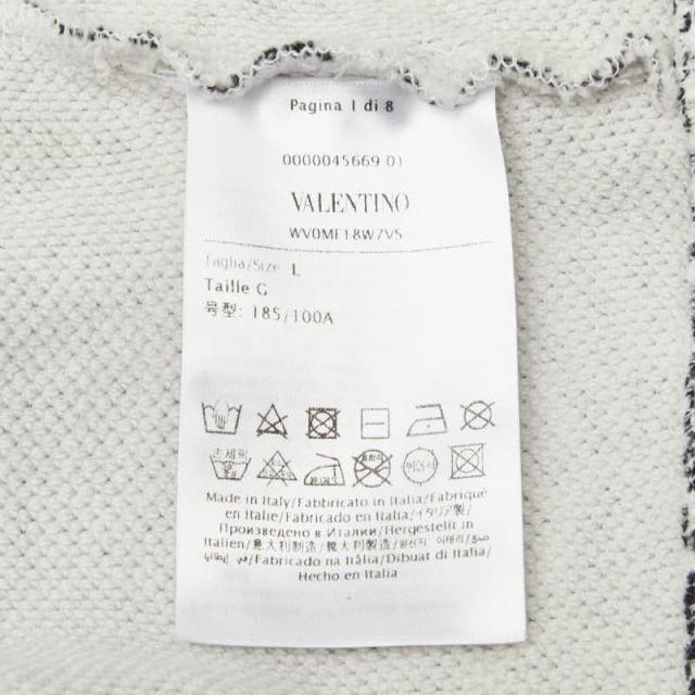 ヴァレンティノ ロゴプリント レオパード スウェット トレーナー サイズ L ブラック ホワイト コットン ポリウレタン VALENTINO 【中古】_3