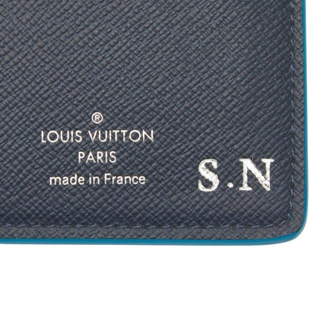 ルイ ヴィトン タイガ ポルトフォイユ ブラザNM 長財布 M30387 ブルーマリーヌ ブルー レザー メンズ LOUIS VUITTON 【中古】_7