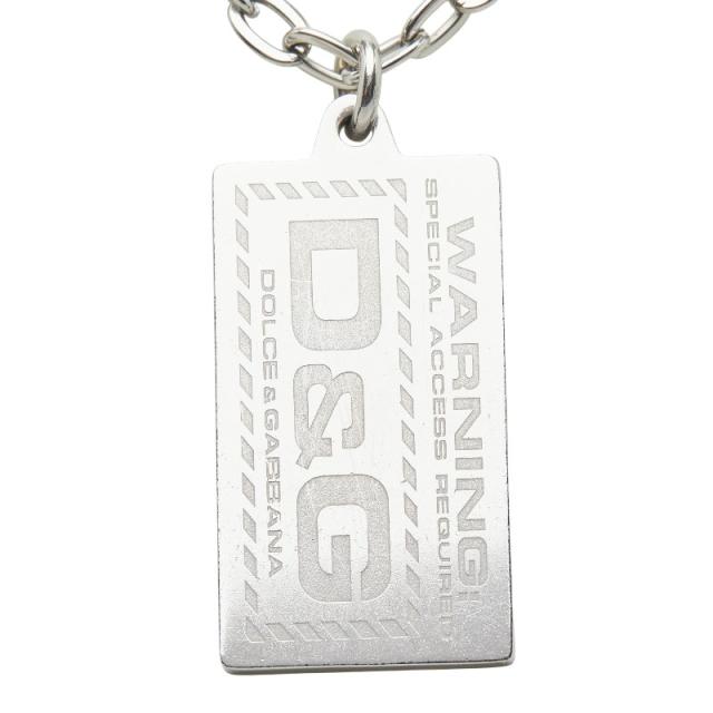 ドルチェアンドガッバーナ ロゴプレート ネックレス シルバー メタル メンズ DOLCE&amp;GABBANA 【中古】_1