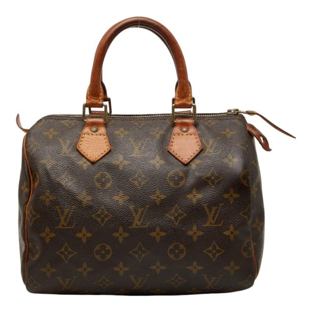 ルイ ヴィトン モノグラム スピーディ25 ミニボストンバッグ ハンドバッグ M41528 ブラウン PVC レザー LOUIS VUITTON 【中古】