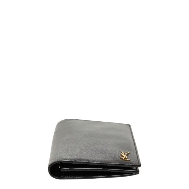 サンローラン YSLロゴ 二つ折り 長財布 ブラック レザー レディース SAINT LAURENT 【中古】_2