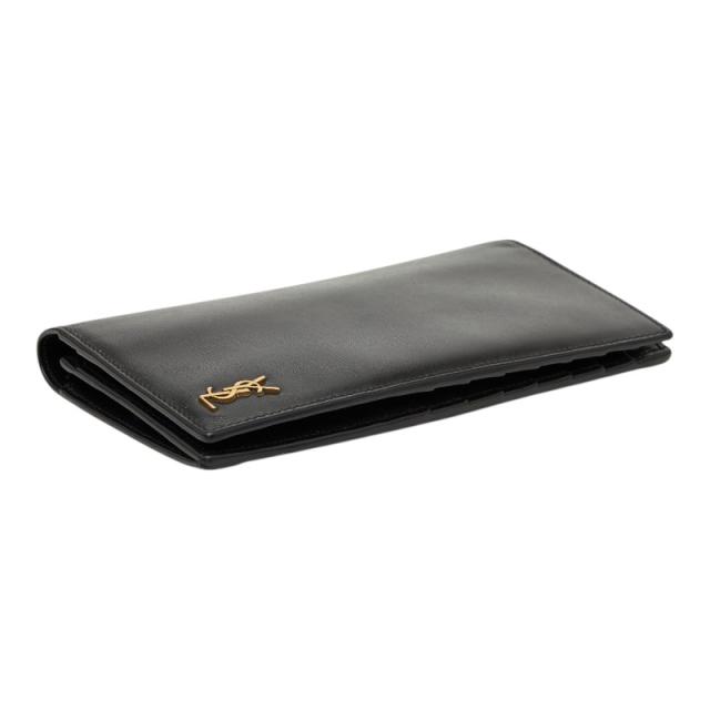 サンローラン YSLロゴ 二つ折り 長財布 ブラック レザー レディース SAINT LAURENT 【中古】_3