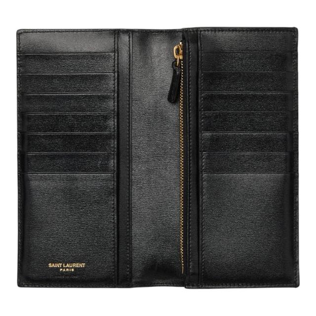 サンローラン YSLロゴ 二つ折り 長財布 ブラック レザー レディース SAINT LAURENT 【中古】_5