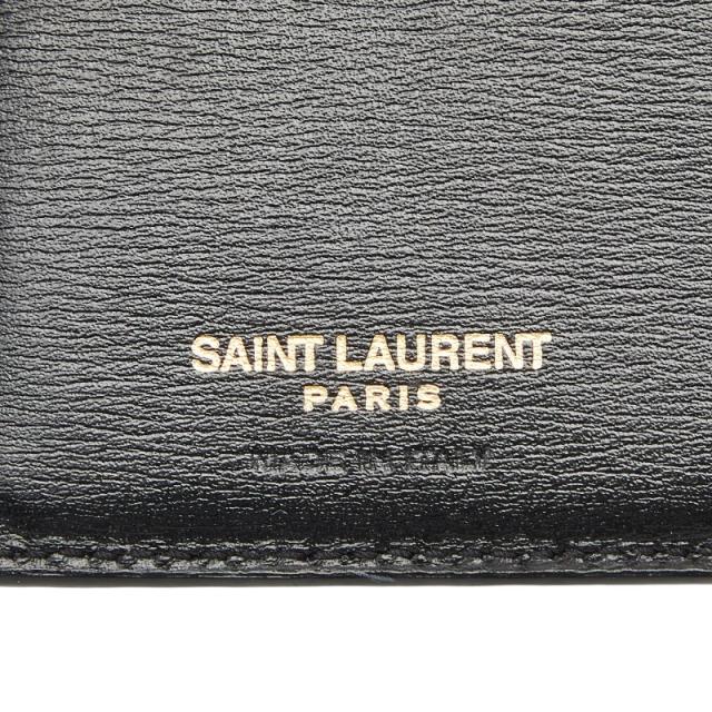 サンローラン YSLロゴ 二つ折り 長財布 ブラック レザー レディース SAINT LAURENT 【中古】_7