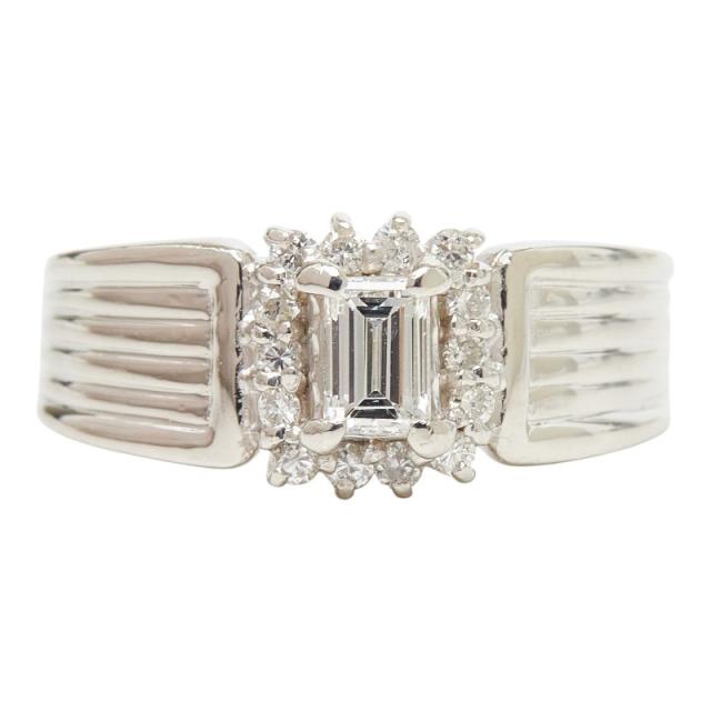 Pt900 プラチナ ダイヤ0.305ct ダイヤ0.18ct リング 指輪 レディース 