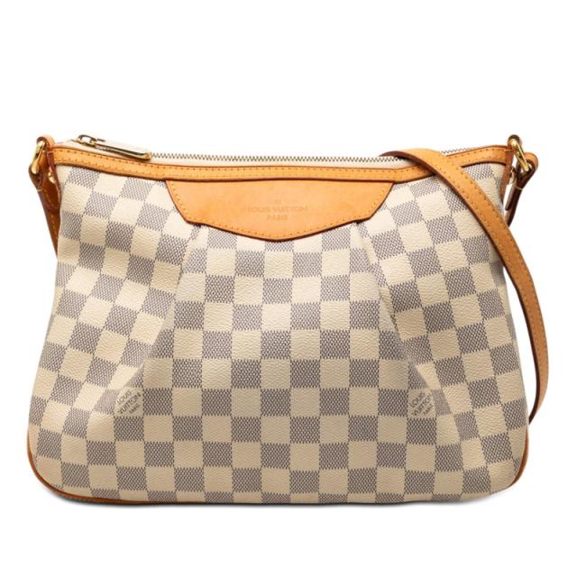 ルイ ヴィトン ダミエ アズール シラク—サPM 斜め掛け ショルダーバッグ N41113 ホワイト PVC レザー レディース LOUIS VUITTON 【中古】