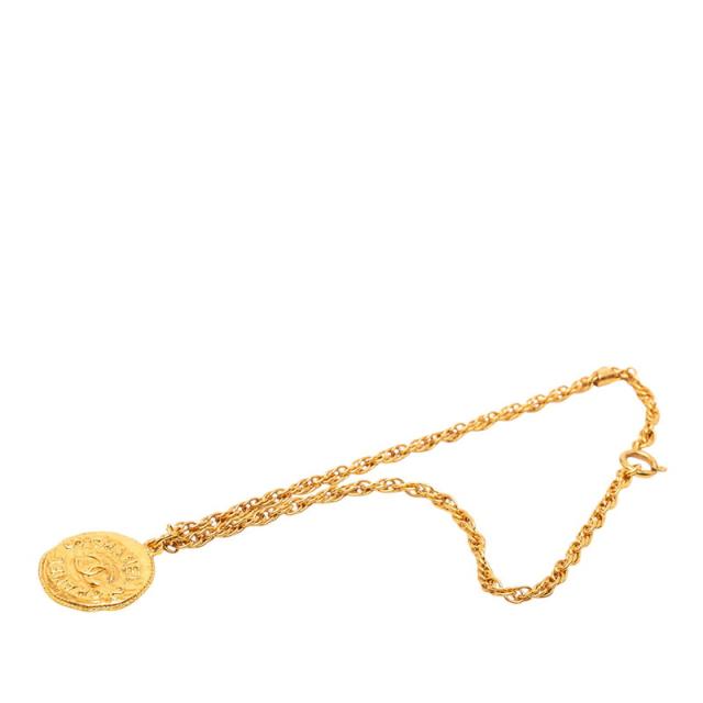 シャネル ロゴ ココマーク ヴィンテージ ネックレス ゴールド メッキ レディース CHANEL 【中古】_2