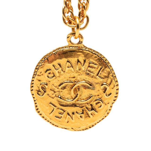 シャネル ロゴ ココマーク ヴィンテージ ネックレス ゴールド メッキ レディース CHANEL 【中古】