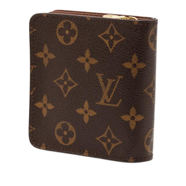 ルイ ヴィトン モノグラム コンパクトジップ 二つ折り財布 M61667 ブラウン PVC レザー レディース LOUIS VUITTON 【中古】_1