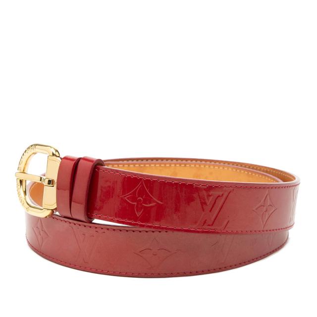ルイ ヴィトン モノグラム ヴェルニ サンチュール ベルト サイズ:80/32 M6980 ポムダムール レッド LOUIS VUITTON 【中古】_1