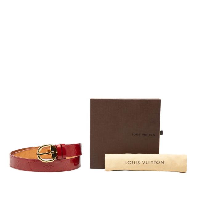 ルイ ヴィトン モノグラム ヴェルニ サンチュール ベルト サイズ:80/32 M6980 ポムダムール レッド LOUIS VUITTON 【中古】_7