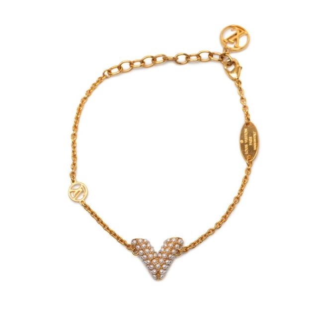 ルイ ヴィトン ブラスレ エッセンシャルV ブレスレット M68361 ペルルゴールド メッキ フェイクパール レディース LOUIS VUITTON【中古】