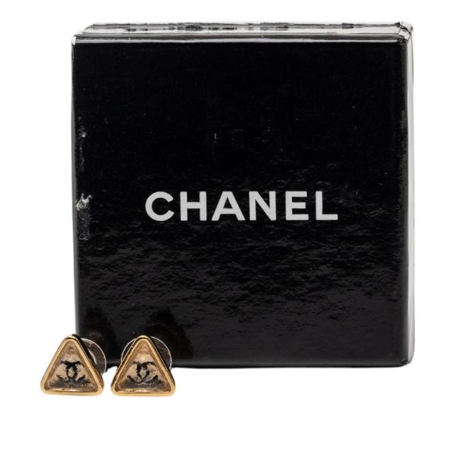 シャネル ココマーク ロゴ トライアングル ピアス 00C メッキ レディース CHANEL 【中古】_3